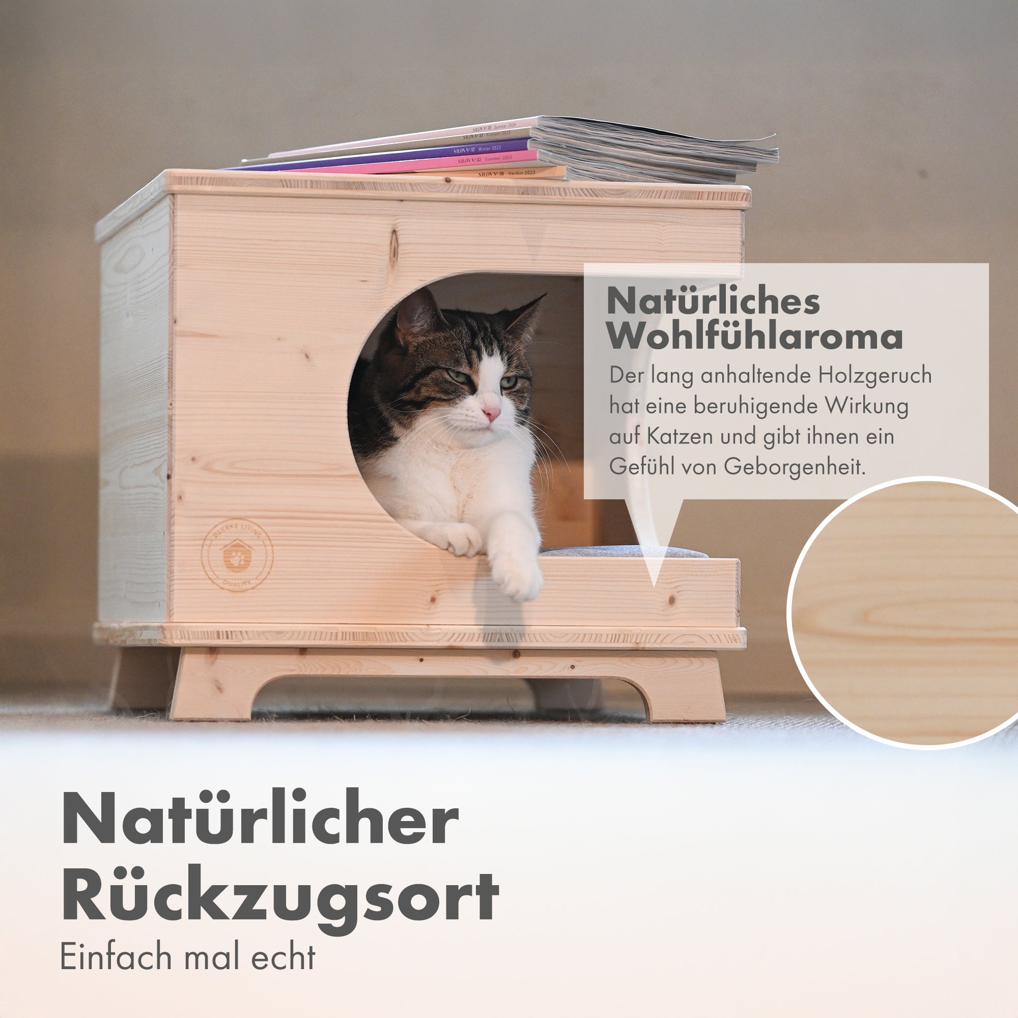 Katzenhaus aus Fichtenholz
