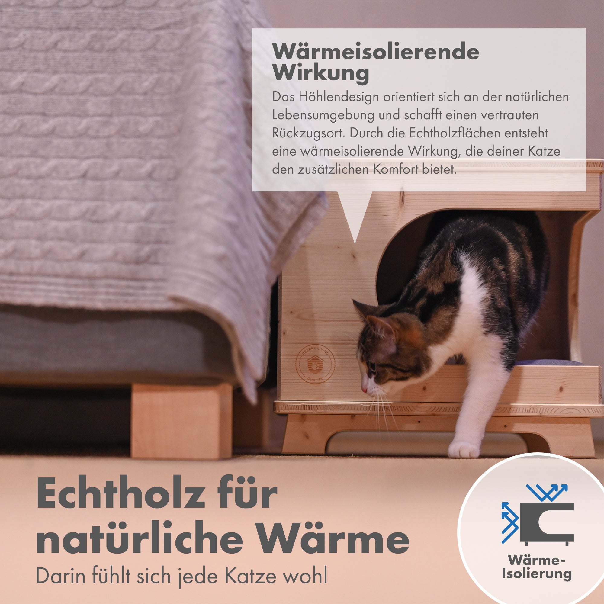 Katzenhaus aus Fichtenholz