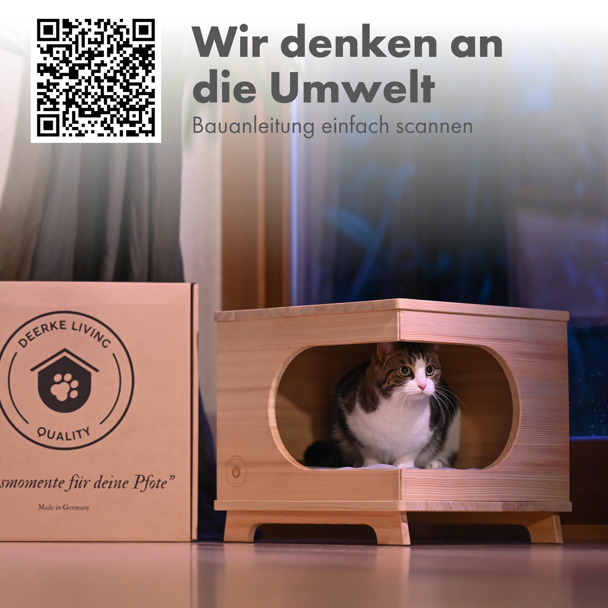 Katzenhaus aus Lärchenholz