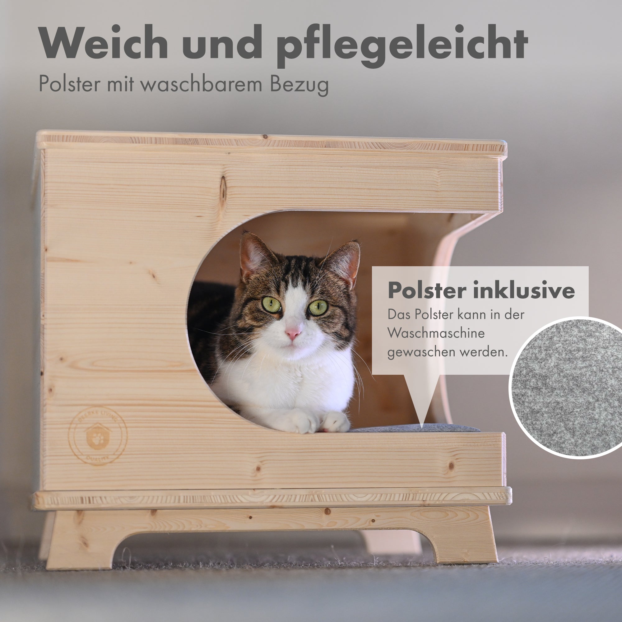Katzenhaus aus Fichtenholz
